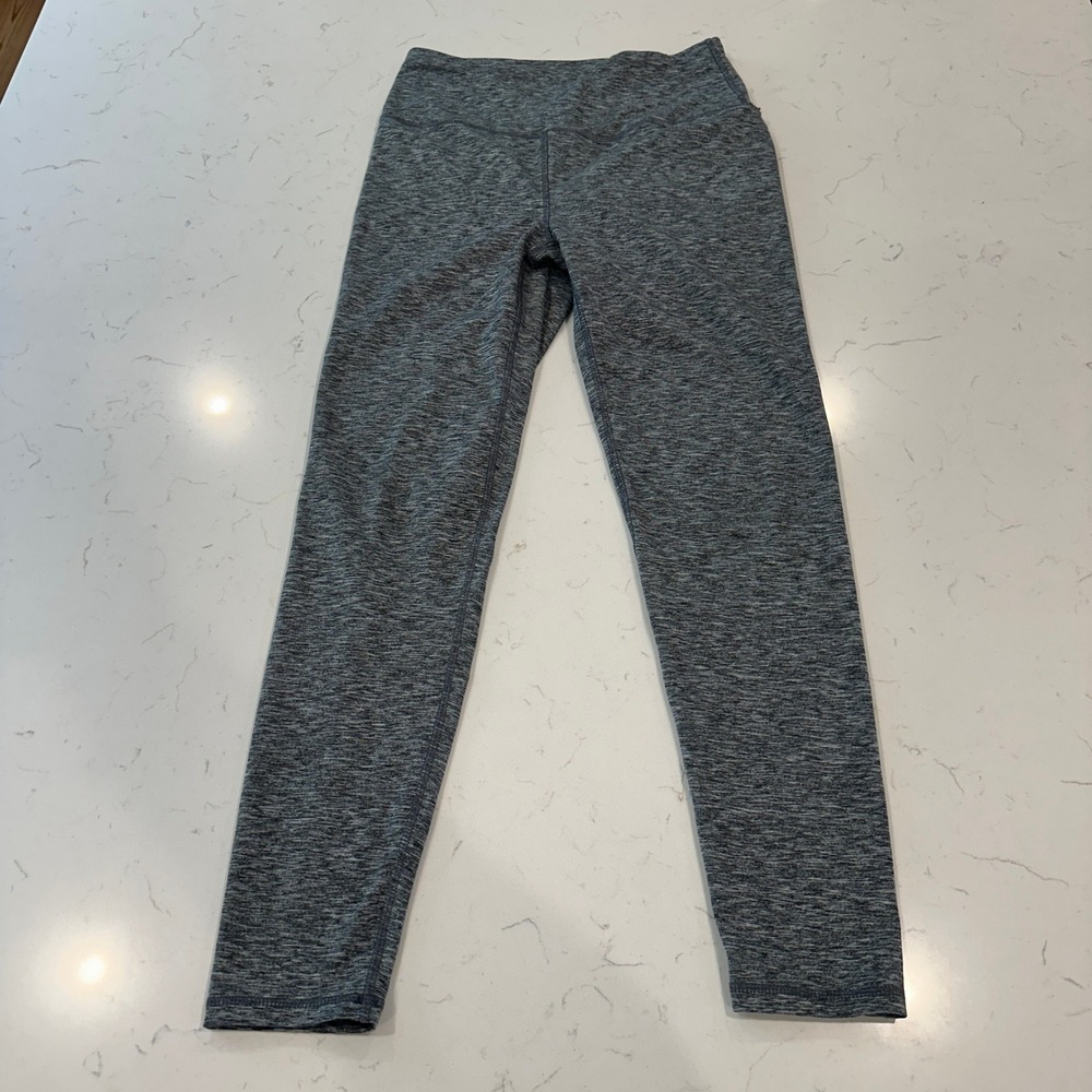 Koral Womens Grey Space Dye High Rise Athletic Leggings Small